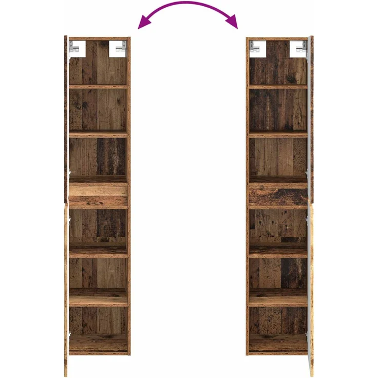 vidaXL Badezimmerschrank-Set 3 stk. Altholz 33 x 34,5 x 160 cm 3406091 – Bild 10