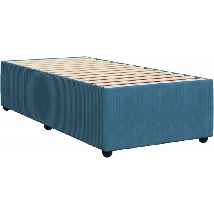 vidaXL Boxspringbett mit Matratze Blau 100x200 cm Samt 3289978 – Bild 9