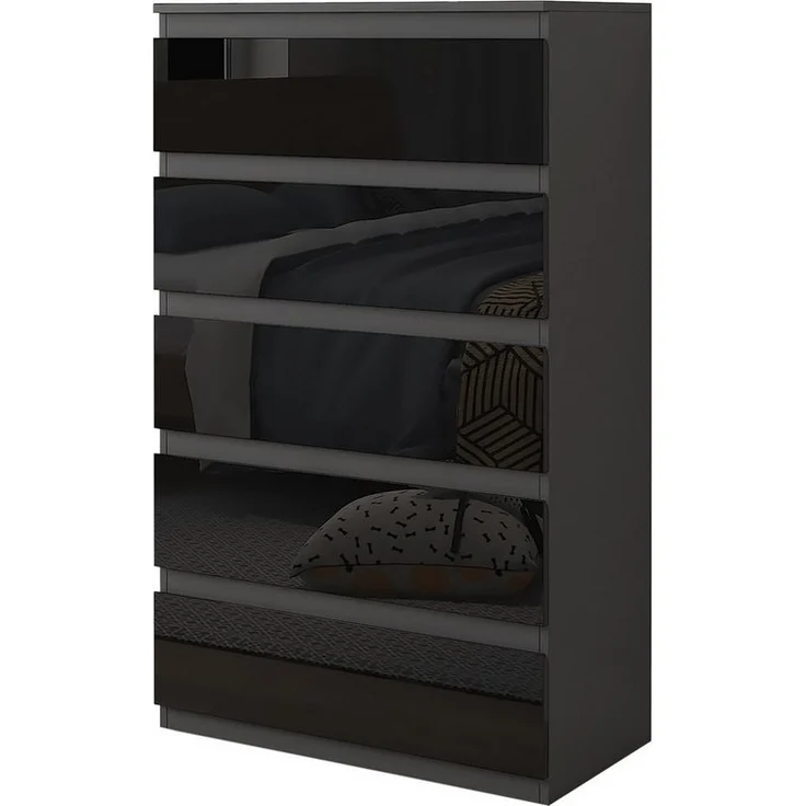HTI-Living Sideboard Sideboard Kenji 5 Schubladen Hochglanz Schwarz (Stück, 1 St, 1 Sideboard), Kommode – Bild 1
