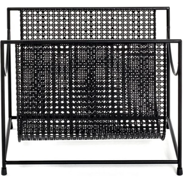 Haku Zeitungsständer aus schwarzem Stahlrohr, freistehend, modernes Design, belastbar bis 10 kg, 37x22x30 cm – Bild 4