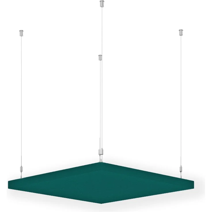 Rheinland Möbel FocusWall DAQ0404 – Quadratischer Akustik-Deckenabsorber 40×40 cm in Stofffarbe Montserrat inkl. Chrom-Stahlseilen - Made in Germany - Klasse A, Stoffbezug, schwer entflammbar – Bild 1