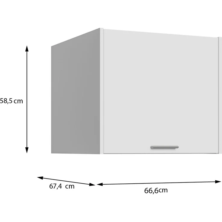 Forte WASHCAB 60 70, moderner Badezimmerhängeschrank, 1-türig, Schrank zur Aufbewahrung von Putz- und Waschutensilien, Holzwerkstoff, Weiß, 66 cm breit x 58,5 cm hoch x 67,4 cm tief – Bild 5