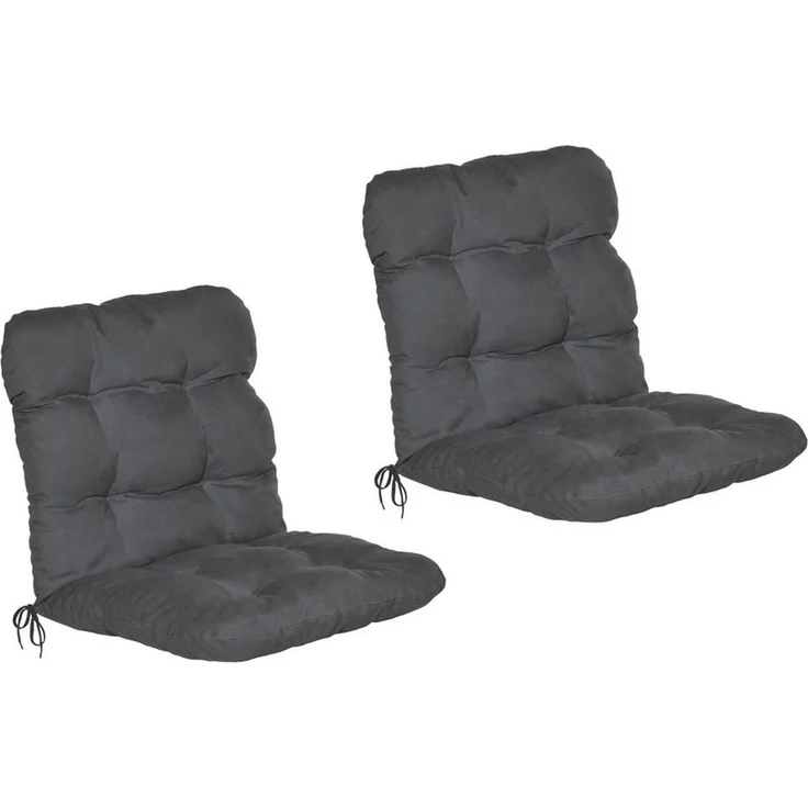 Beautissu Sitzauflage 2er Set Niedriglehner Auflagen Set Flair NL, 100x50x8cm, Graphitgrau, 2er Sitzkissen Niederlehner, Sitzpolster Gartenstuhl & Gartenmöbel – Bild 1