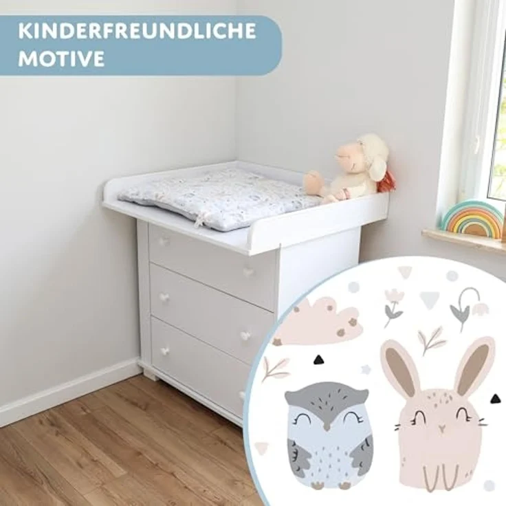 Wickelauflage für Babys 72x75 cm - Weiche Baumwolle, Abwaschbar - Wickelkommode & Wickeltischauflage ZUFÄLLIGEN VARIANTE – Bild 5