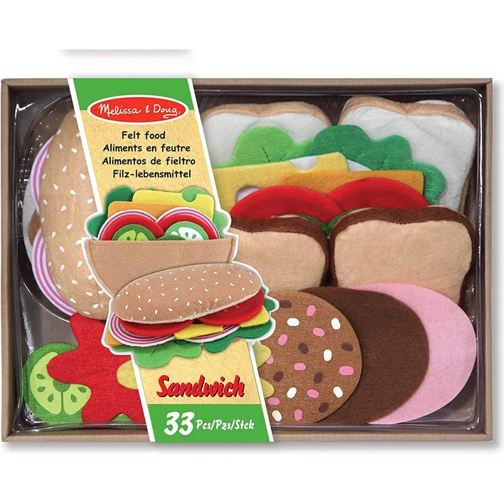 Melissa & Doug Felt Food Sandwichset | Fantasiespiel | Essensspiel | 3+ | Geschenk für Jungen oder Mädchen