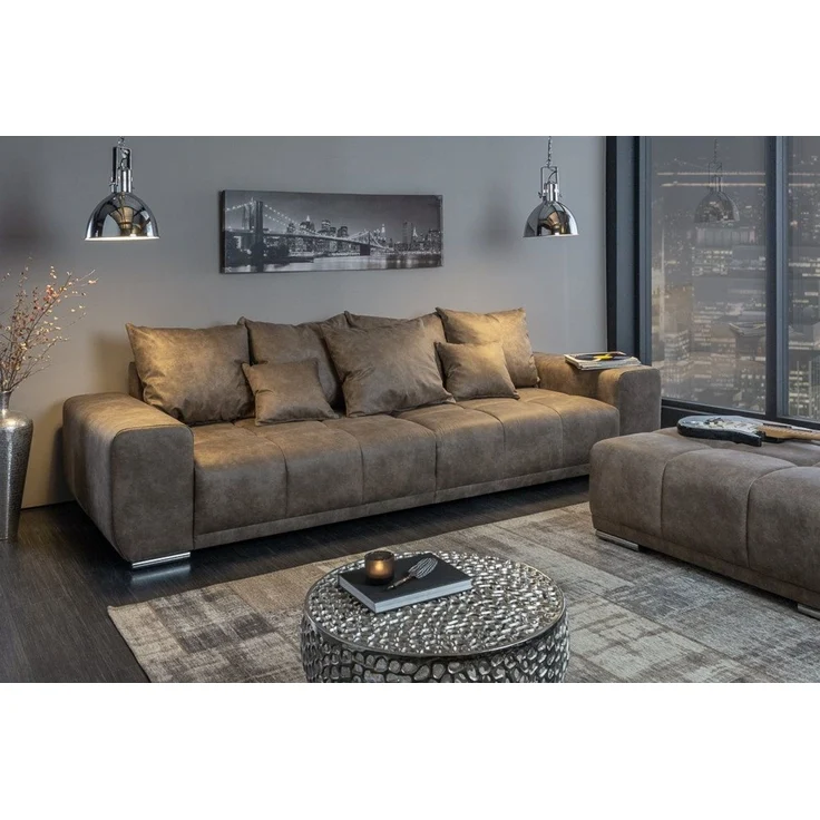 riess-ambiente Big-Sofa ELEGANCIA 285cm taupe, Einzelartikel 1 Teile, XXL Couch · Microfaser · mit Federkern · inkl. Kissen · Design – Bild 1