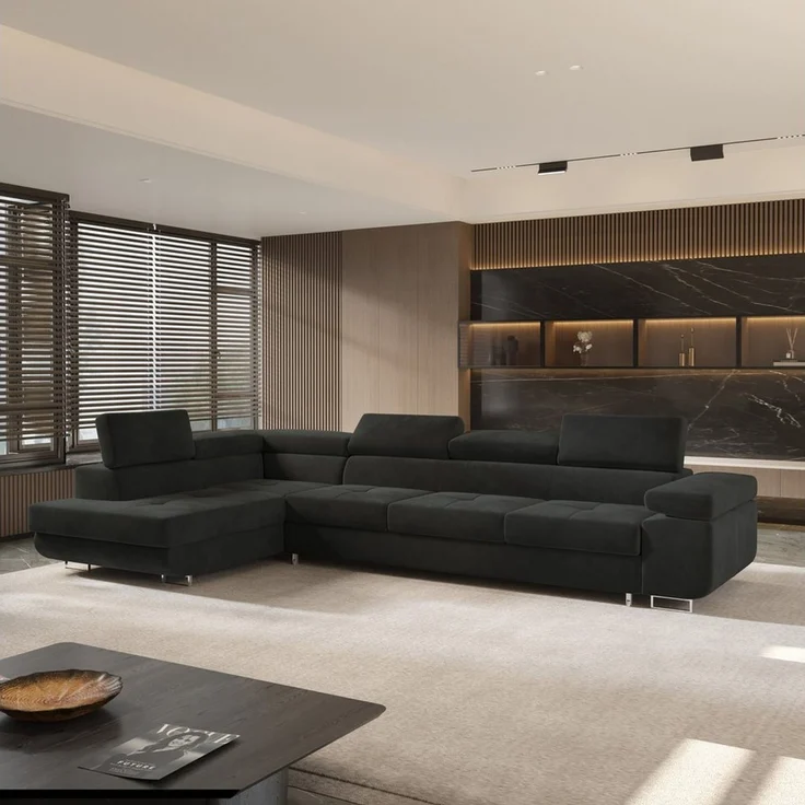 Masseno Ecksofa VICENTE mit Schlaffunktion L-Form, Sofa mit Bettkasten – Bild 1