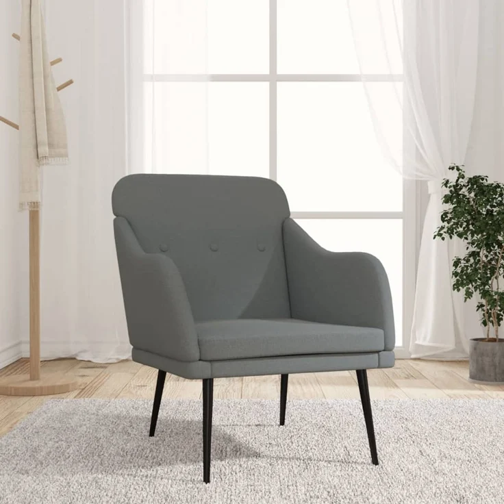 Sessel wohnzimmer, Relaxsessel Dunkelgrau 63x76x80 cm Stoff – Bild 1