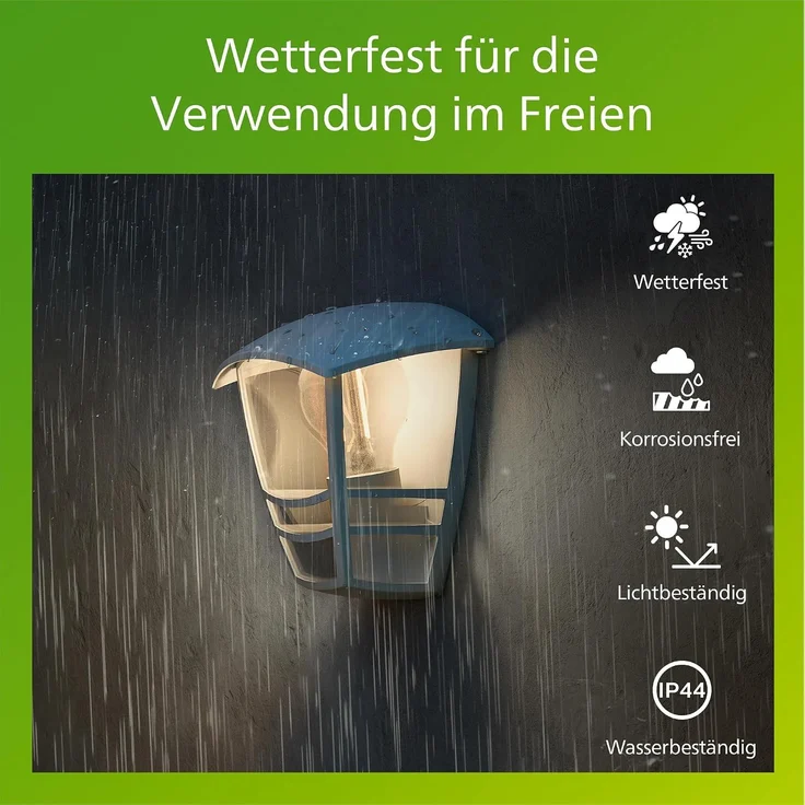 Philips Creek wall lantern white 1x60W 230V – Bild 3