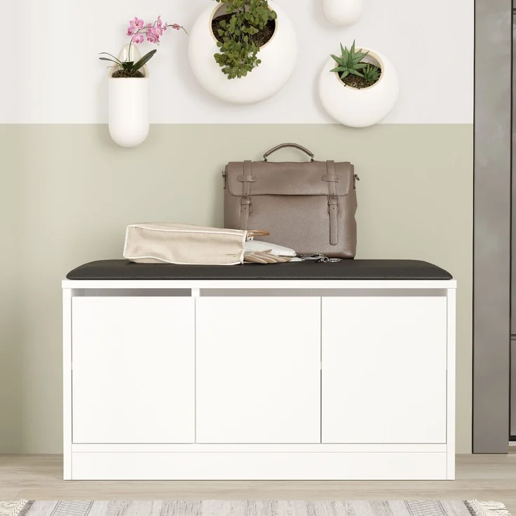 Skye Decor 'ELN2-W' Schuhschrank, Weiß, 89,6 x 45,8 x 35,5 cm – Bild 1