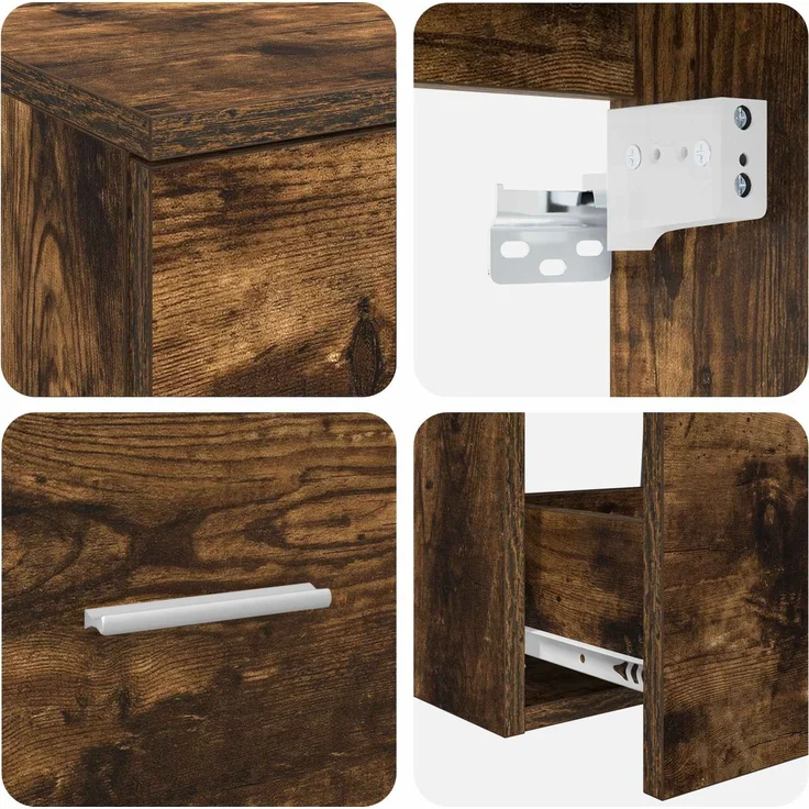 vidaXL Badezimmerschrank-Set 2 stk. Geräucherte Eiche 3404020 – Bild 6