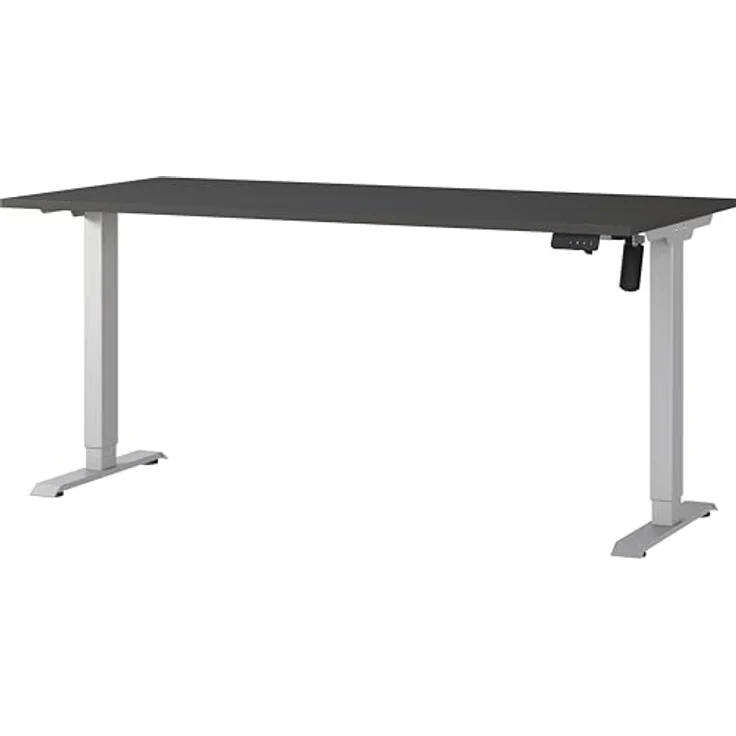 Germania Schreibtisch 8024-640, in Graphit/Silber, elektr. höhenverstellbar, 160 x 119 x 80 cm (BxHxT) – Bild 2
