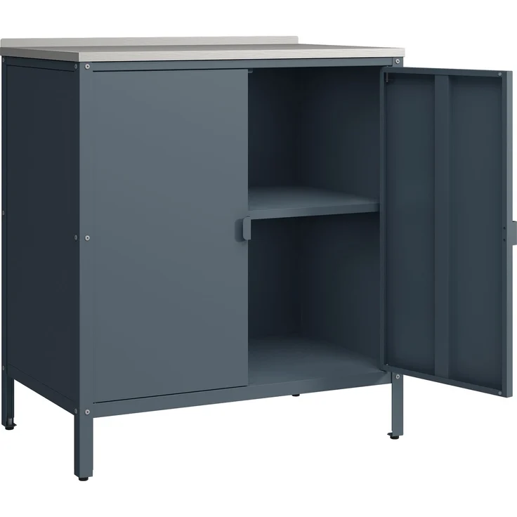 Outdoorset Bolognano Standregal und Schrank Dunkelgrau, matt [casa. pro] – Bild 6