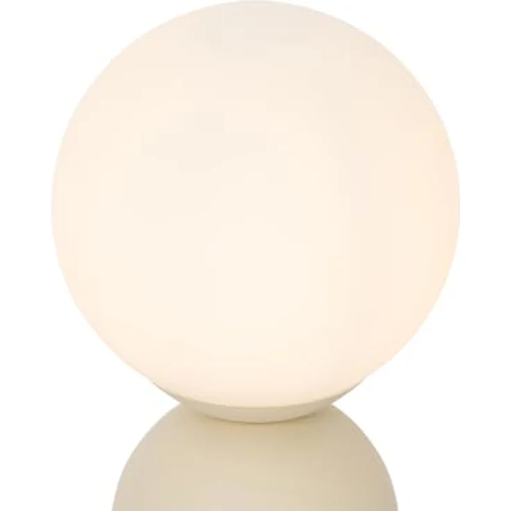 QAZQA Hotel-Chic-Tischlampe Pallon Trend, beige mit Opalglas, dimmbar, E27, kugelförmig, Stahl, für Wohnzimmer und Schlafzimmer – Bild 3