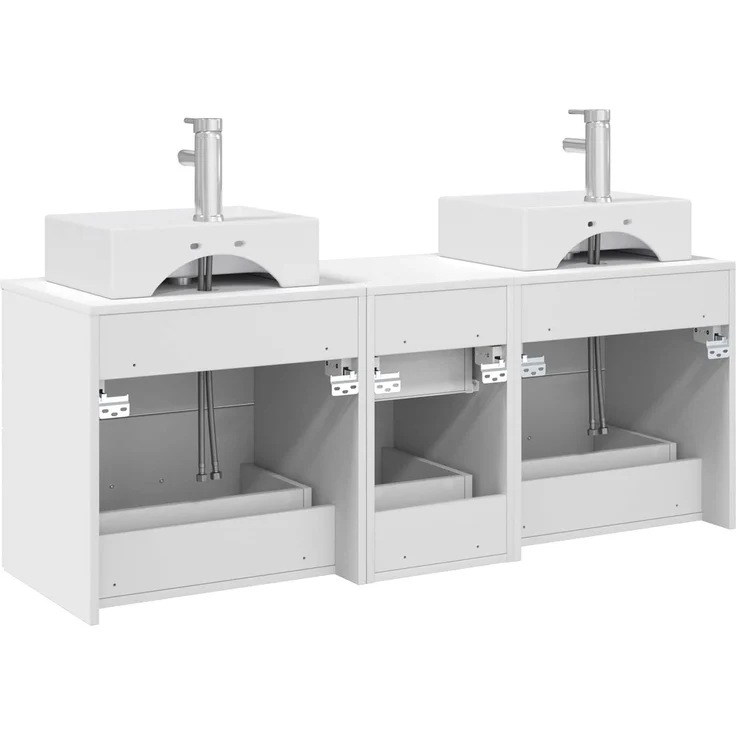 vidaXL Badezimmerschrank-Set 3 stk. Weiß 129 x 41 x 79,5 cm 3405843 – Bild 7