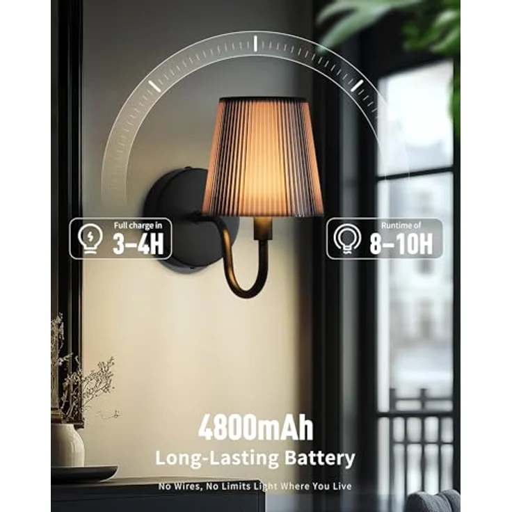 LumniexDesigns Wandleuchten Wiederaufladbare Wandlampen für Wohnzimmer RGB und 3 Farbtemperaturen Dimmbar Kabellose Bilderleuchten mit Touch-Steuerung und Fernbedienung für Treppen Flur 1 Stück – Bild 3