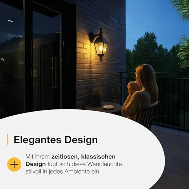 Brilliant Newport hängende Außenwandleuchte schwarz – LED-Wandleuchte für draußen – E27 Sockel exkl. LED Leuchtmittel – wetterfeste Außenleuchte – Bild 9