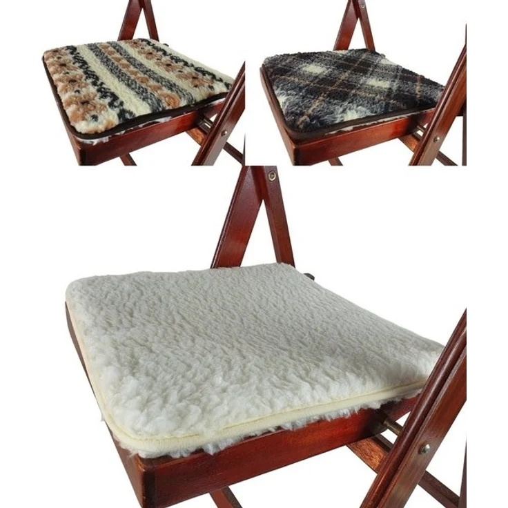 sesua Sitzkissen Lammflor Stuhlkissen 38x38 Wolle Lammkissen Wollkissen Kissen – Bild 3