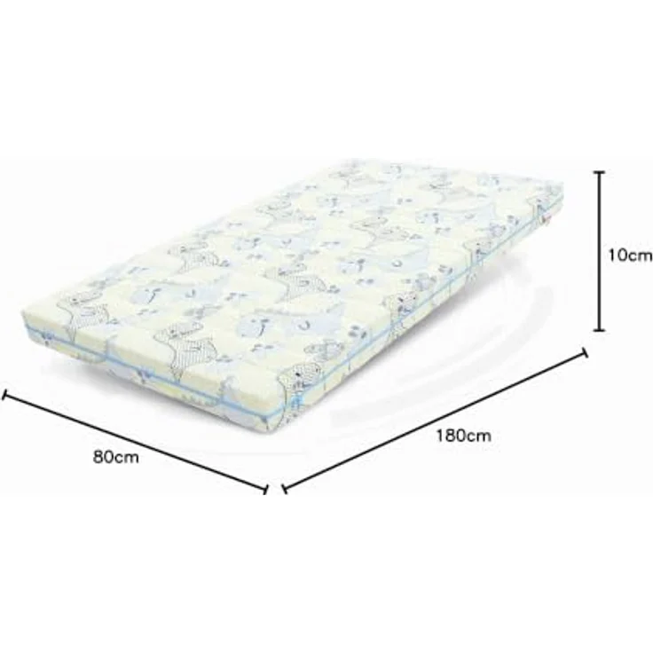 FDM Somnia Kindermatratze 80x180 cm Kaltschaummatratze Höhe 10 cm Härtegrad H3 Öko-Tex Allergikergeeignet Bezug Waschbar Matratzenbezug Dino – Bild 2