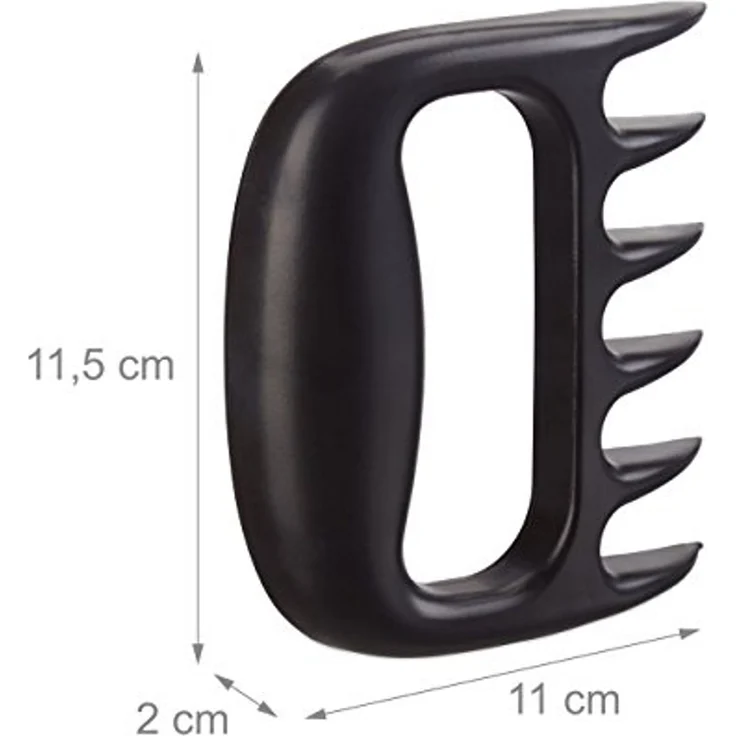 HAC24 Fleischgabel 2er Set Fleischkralle Pulled Pork Gabeln Bärenklaue BBQ, Schwarz Kunststoff – Bild 3