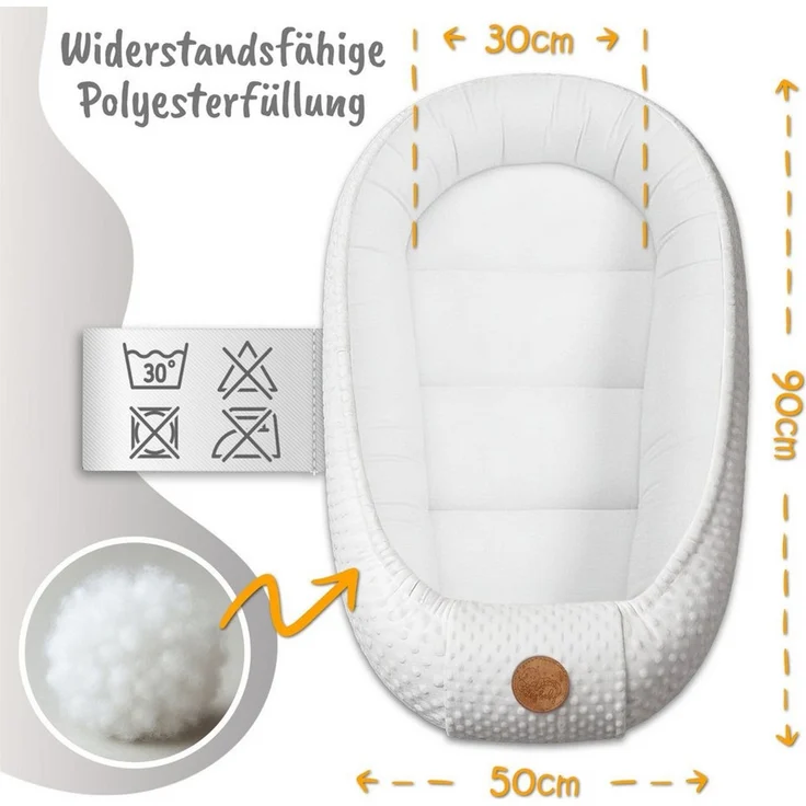 Warmes Nestchen Baby 90x50 cm - Kuschelnest Neugeborene Nestchen Winter/Herbst Kokon Babynest Teddybären – Bild 1