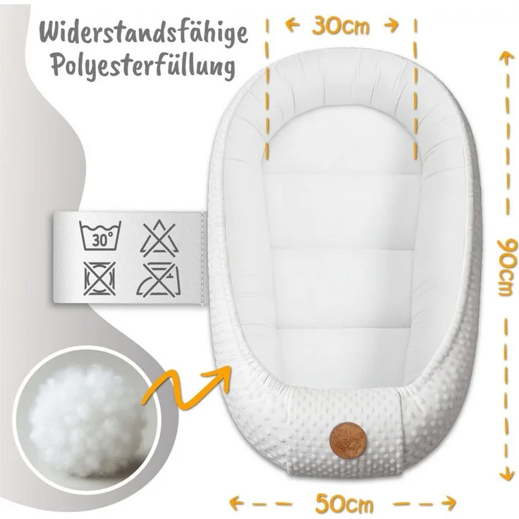 Warmes Nestchen Baby 90x50 cm - Kuschelnest Neugeborene Nestchen Winter/Herbst Kokon Babynest Teddybären