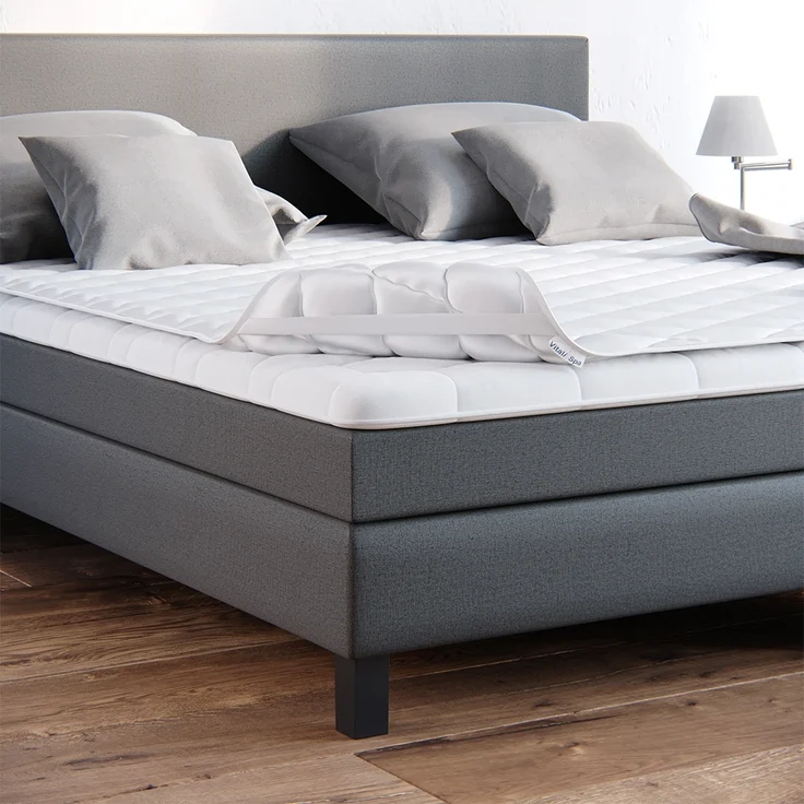 Matratzenschoner Weiß 90 x 200 cm waschbar bis 60°C trocknergeeignet Vitalispa – Bild 4