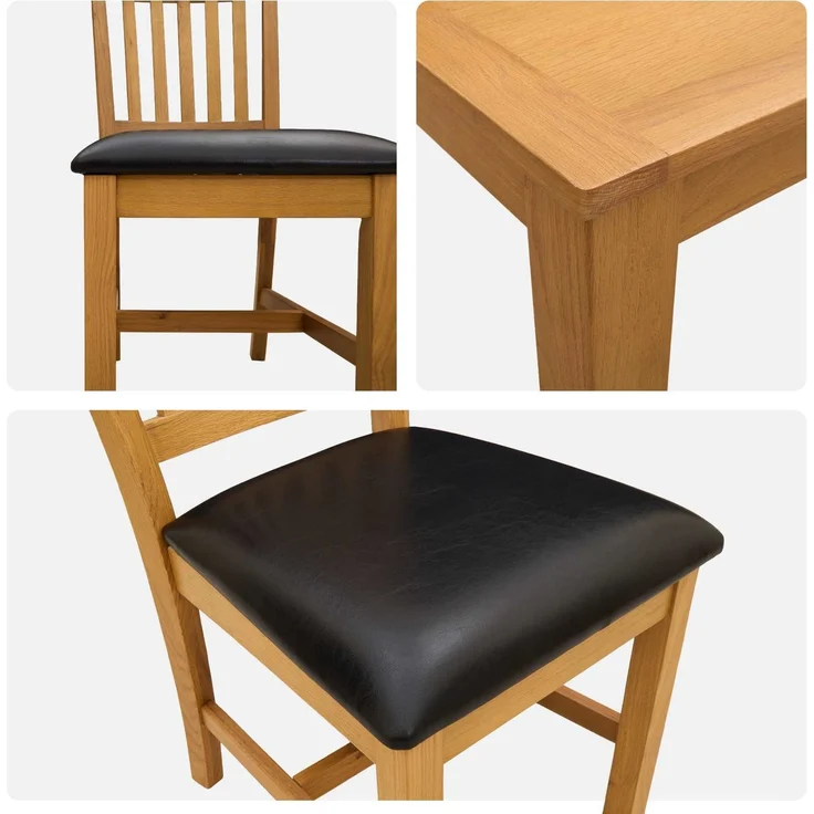vidaXL Essgruppe RIJSWIJK 3 stk. Schwarz 90 x 90 x 75 cm 3430322 – Bild 6