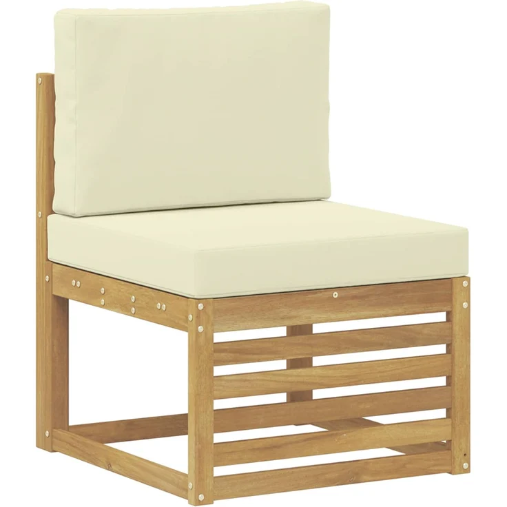 vidaXL Outdoor-Sofagarnitur 4 Stk. Weiß und Creme Polyester 3391760 – Bild 3
