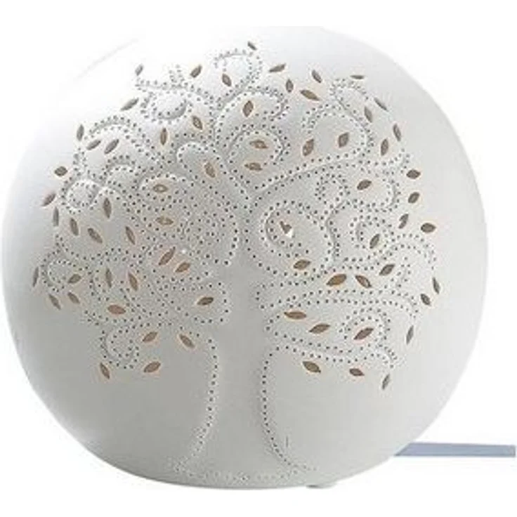 GILDE Tischleuchte GILDE Lampe Lebensbaum - weiß - H. 16cm x B. 16cm – Bild 1