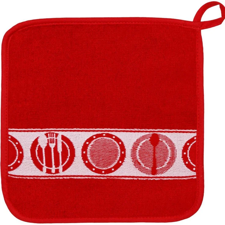 Kracht Topflappen Teller, (2-tlg, 2-teilig), 2er Set Topflappen, Baumwoll Frottier, ca. 22x22 cm – Bild 2