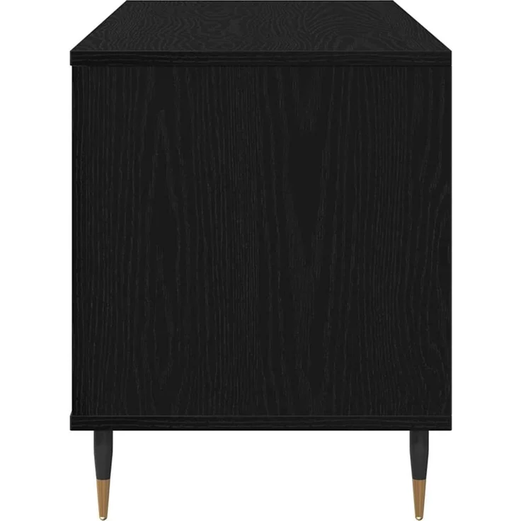 vidaXL Schallplattenschrank Schwarz Eichen-Optik 100 x 38 x 48 cm 862901 – Bild 5