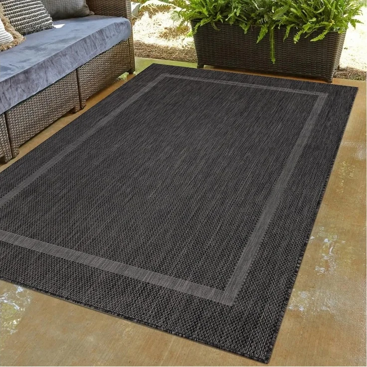 Carpettex Outdoorteppich Unicolor - Einfarbig, Rund, Höhe: 5 mm, Teppich Wetterfest Balkon Küchenteppich Flachgewebe Sisaloptik – Bild 1