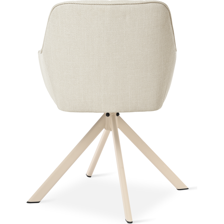 GOEURVANT 1437 Esszimmerstühle 2er-Set mit Armlehnen, 360° Drehbar, Webstoff - Beige – Bild 6