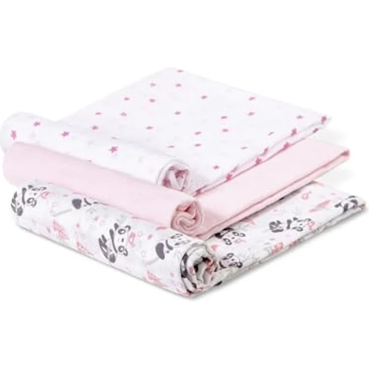 Packung mit 3 Gaze - Mulltücher, Panda Rosa – Bild 8