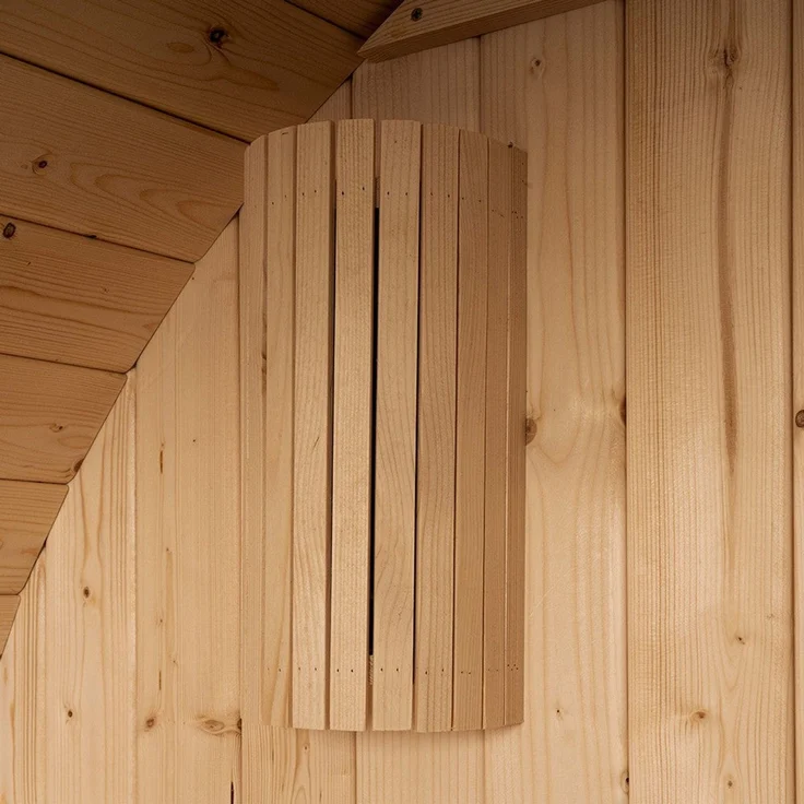 XXL Luxus Outdoor Fasssauna 195x120 cm SET Sauna inkl. 3,6 KW Saunaofen 2 Pers. – Bild 7
