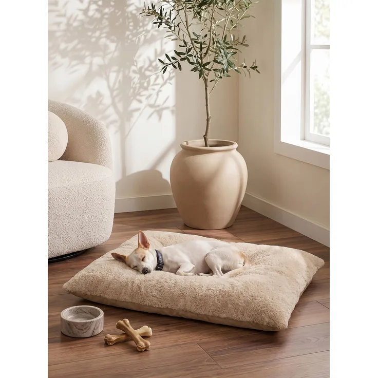 Paws & Whiskers 'Polly Dog 60x88 - Cream' Haustierbett, Creme / Beige, 88 x 60 x 12 cm