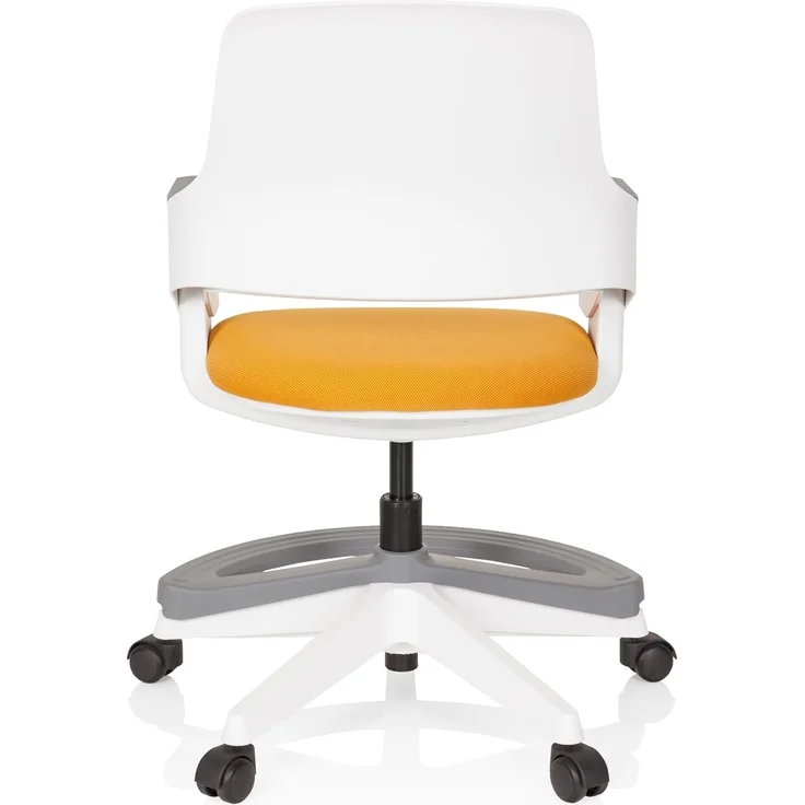 hjh OFFICE 640490 Kinder- und Jugendstuhl Kid Flex Stoff Orange mitwachsender Drehstuhl, Fußablage & Rückenlehne höhenverstellbar – Bild 6
