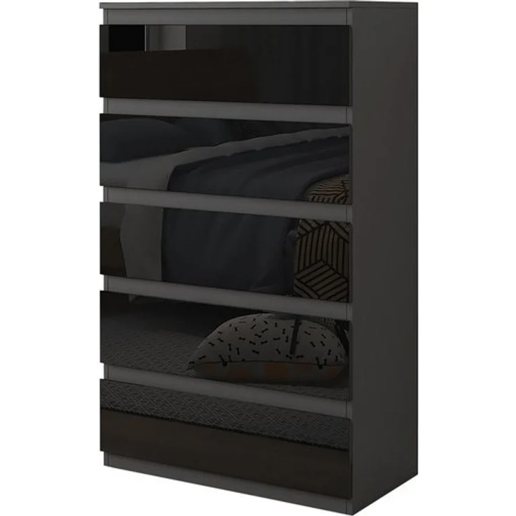 HTI-Living Sideboard Sideboard Kenji 5 Schubladen Hochglanz Schwarz (Stück, 1 St, 1 Sideboard), Kommode – Bild 4