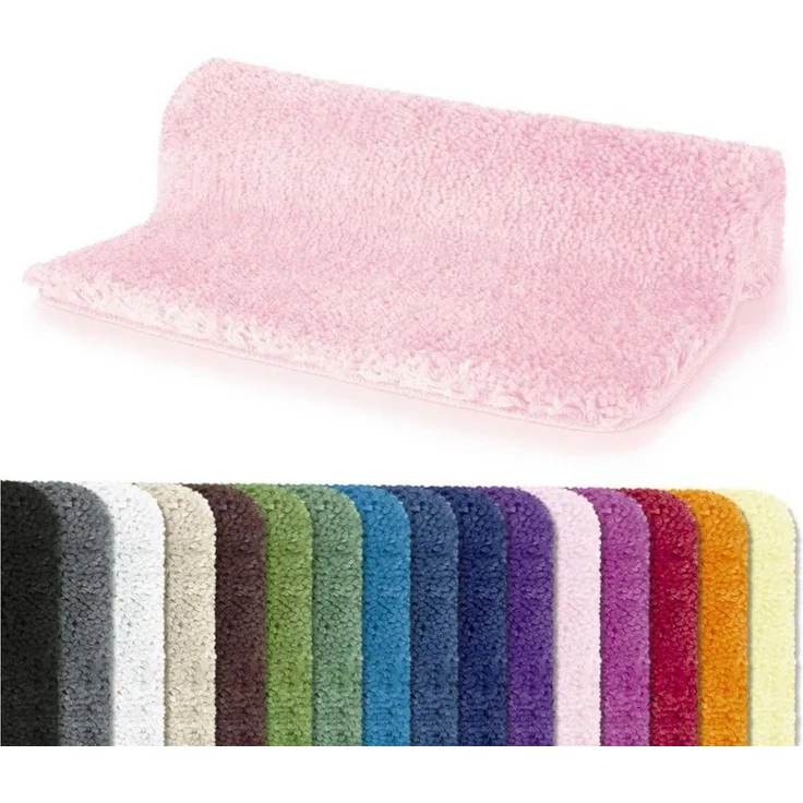 spirella Badematte HIGHLAND, Höhe 40 mm, Badteppich Hochflor, 100% Polyester Microfaser, Anti-Rutsch Beschichtung, mit Toilettenausschnitt, für Fußbodenheizung geeignet, waschbar 40°, schnelltrocknend, Polyester, rechteckig, Rutschhemmende Unterseite a...