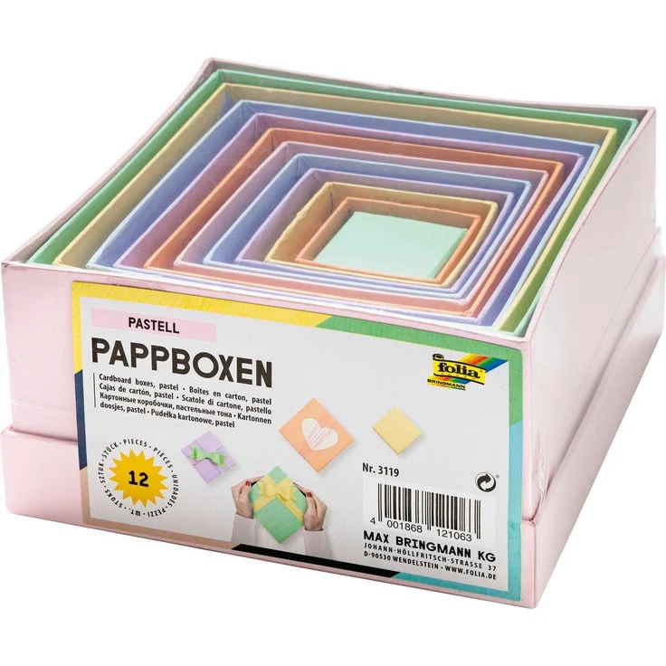 folia Geschenkboxen-Set 14,5 x 14,0 x 7,4 cm bunt 1 Set = 12 St. – Bild 5
