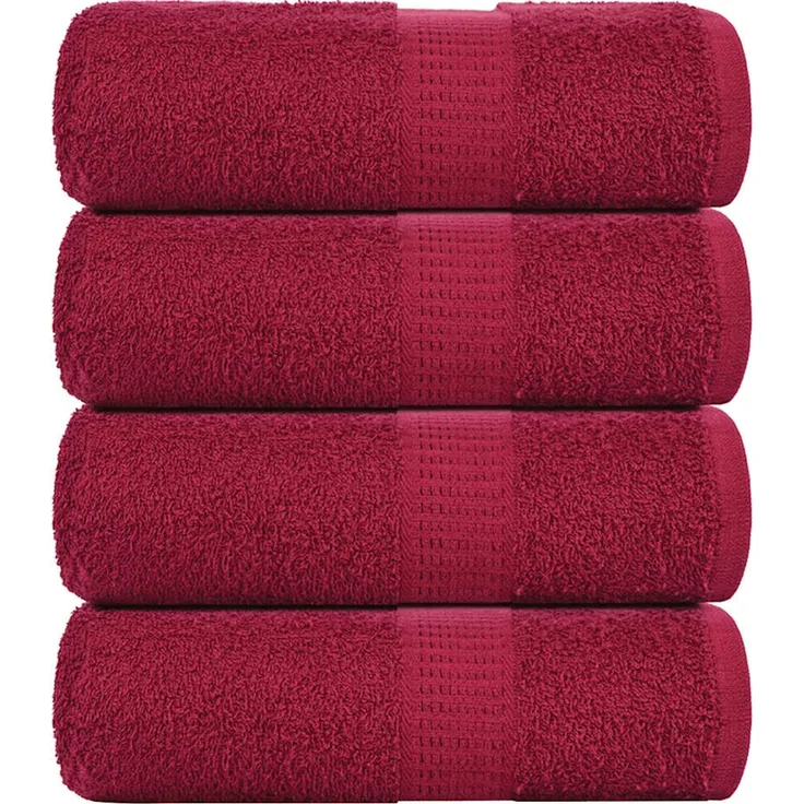 vidaXL Waschtücher FROGN 4 Stk. Bordeaux 30x30 cm 360 g/m² 136729
