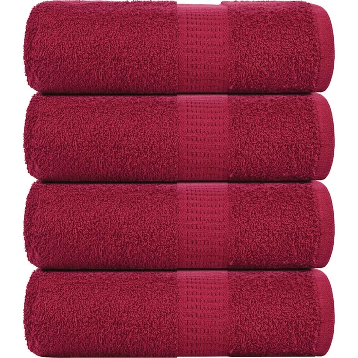 vidaXL Waschtücher FROGN 4 Stk. Bordeaux 30x30 cm 360 g/m² 136729 – Bild 1