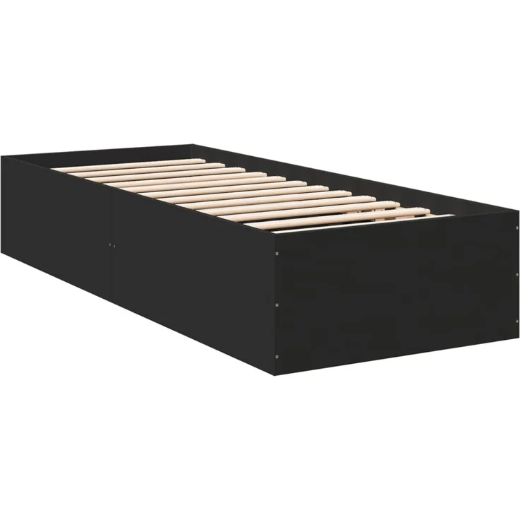 vidaXL Bettgestell Schwarz 100x200 cm Holzwerkstoff 3281050 – Bild 3
