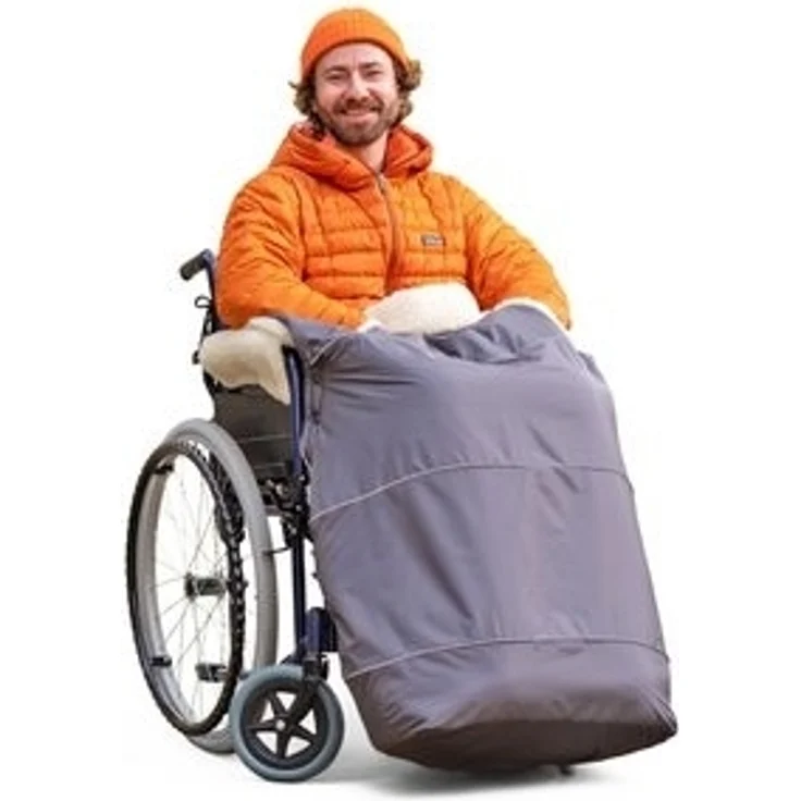 novely® Fußsack novely® KARLO PRO Fußsack Rollstuhl Filzfrei Thermofußsack Lammwolle/P, Wetterfest, Thermo-warm und Ultraweich – Bild 6