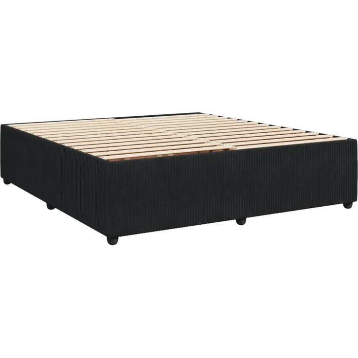 vidaXL Boxspringbett mit Matratze Schwarz 180x200 cm Samt 3287808 – Bild 6