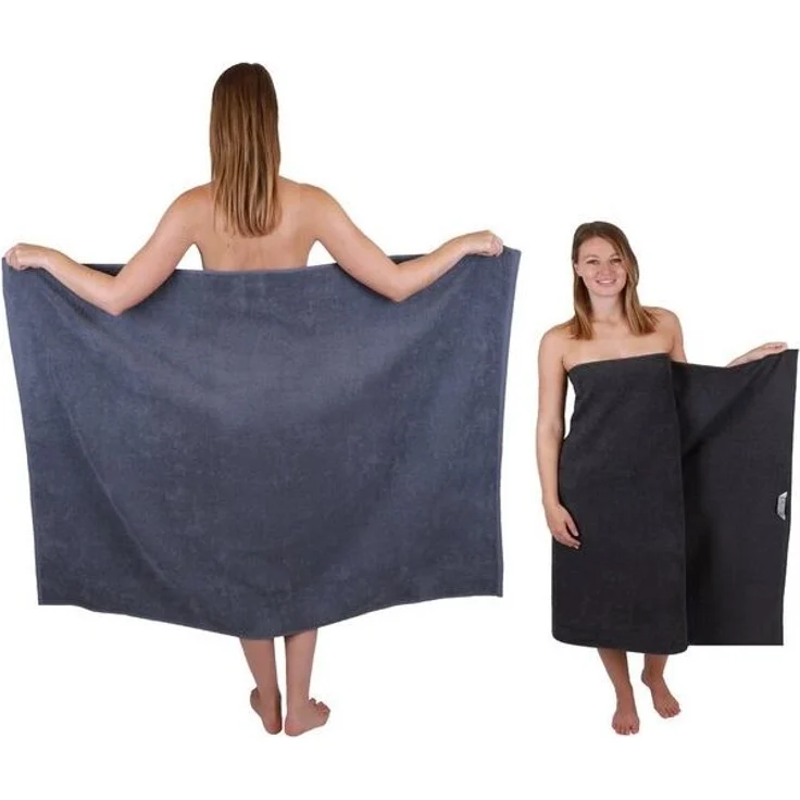 Betz Duschtücher Maxi 2 Stück XXL BERLIN Badetuch 100x150 cm dunkelgrau-graphit, 100% Baumwolle – Bild 4