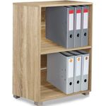 BAKAJI Bücherregal für Segeln, 2 Regalen, Archivierung von Dokumenten und Grundstücken, Möbel, Haus, Büro, Bibliothek, Schrank mit Regalen, Innenraum, Standregal aus Holz (Eiche)