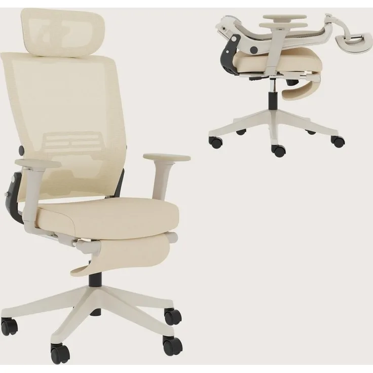 FLEXISPOT Bürostuhl Foldex Ergonomischer Bürostuhl Schreibtischstuhl, 2D Kopfstütze Schreibtischstühle mit Fußstütze für die Arbeit zu Hause