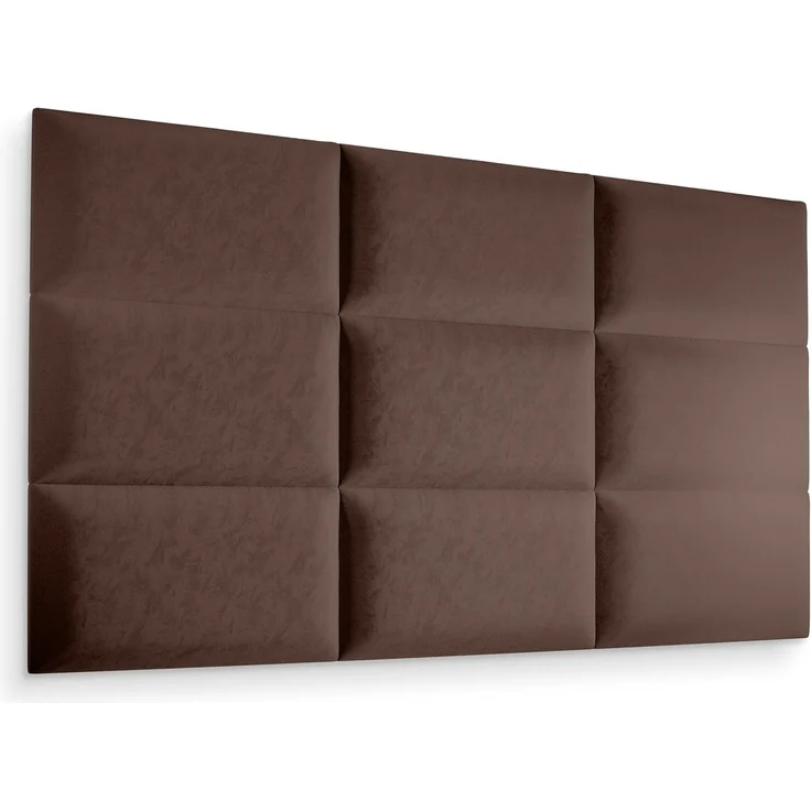 Muralo Samt Wandkissen Stoff Polsterpaneel Schlafzimmer Wohnzimmer Bett Wandpolster Bettkopfteil Lendekissen Modern Luxus Gepolstert Polster Paneel (Braun, 50x30 cm) – Bild 5